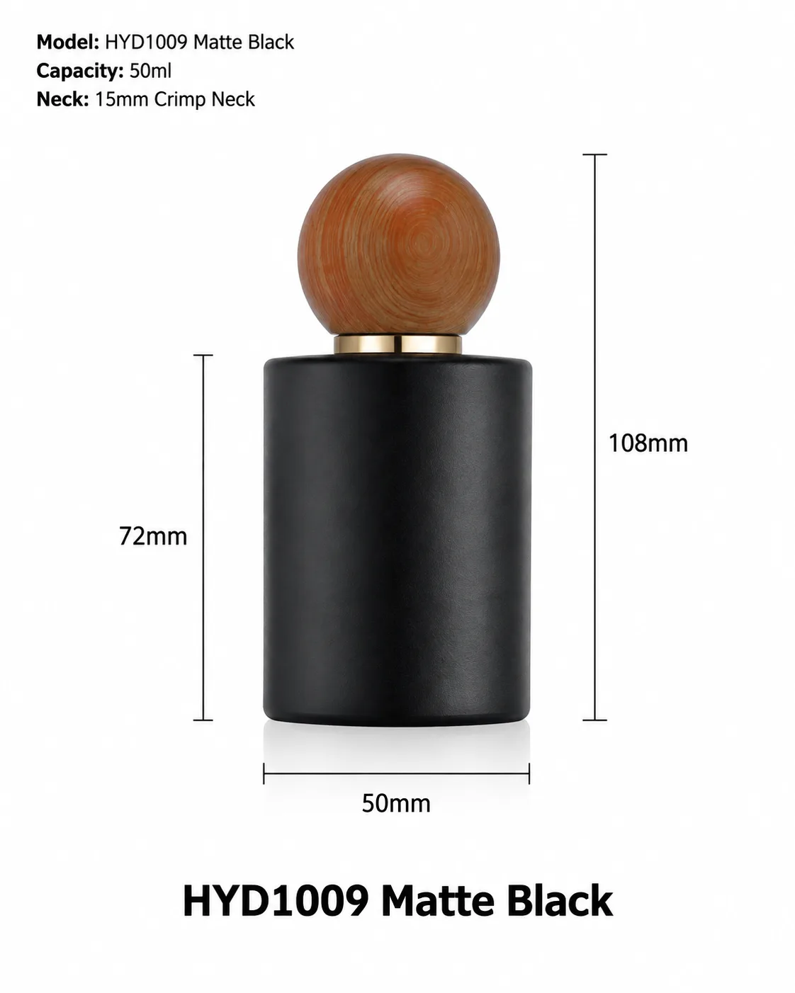 HYD1009 Matte Black perfume bottle